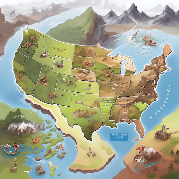 Mappa mondiale americana Mappa del continente asiatico e mappa del continente USA Pianeta Terra