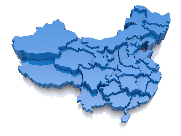 Mappa tridimensionale della Cina