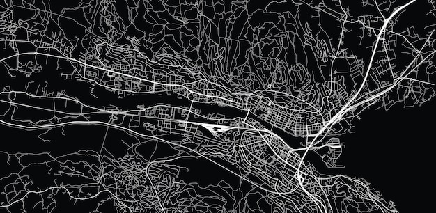 Mappa urbana vettoriale della città di drammen norvegia europa