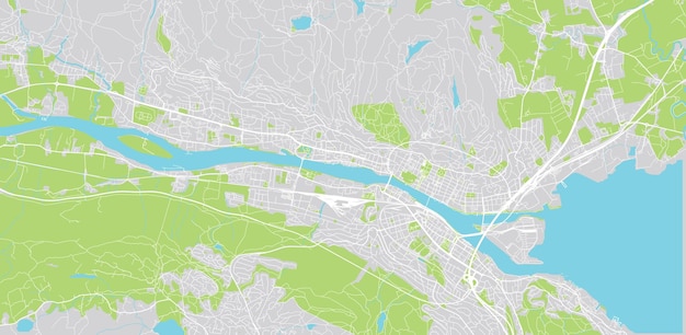 Mappa urbana vettoriale della città di drammen norvegia europa