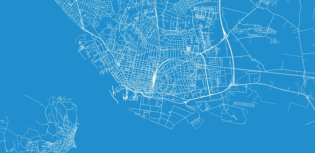 Mappa urbana vettoriale della città di Esbjerg Danimarca