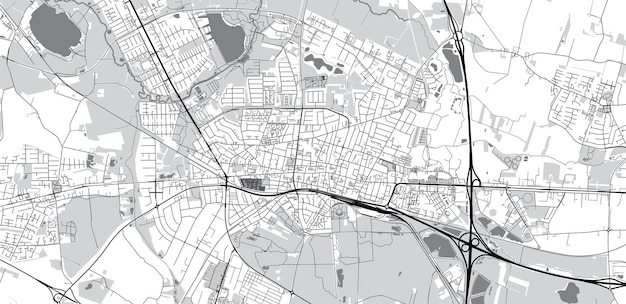 Mappa urbana vettoriale della città di Herning Danimarca