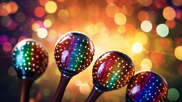 Maracas con sfondo bokeh