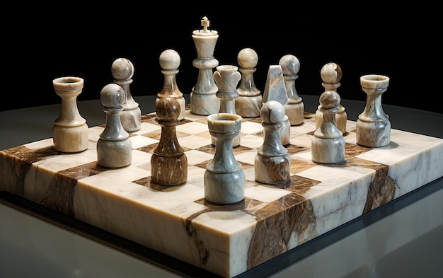 Marble Chess Mastery Strategia di lavorazione in pietra