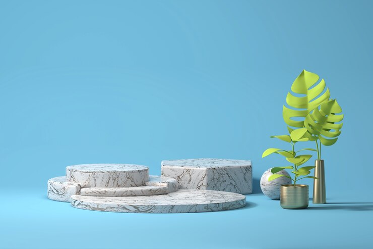 Marble Product Stage Platform 3d rendering