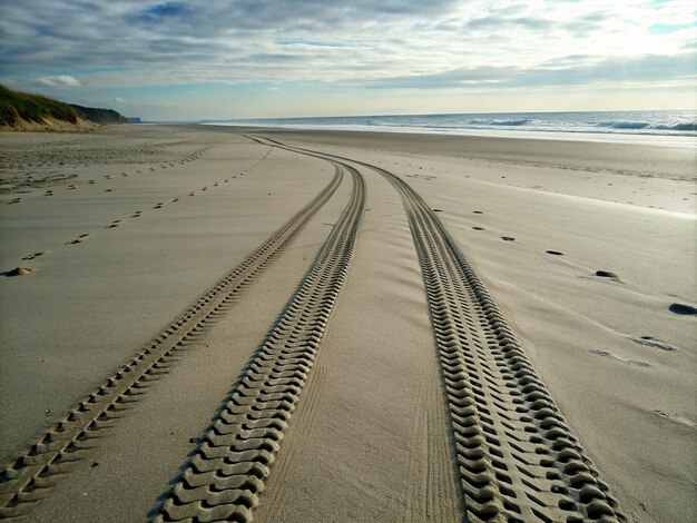 Marchi di marcia di auto sulla spiaggia di giorno