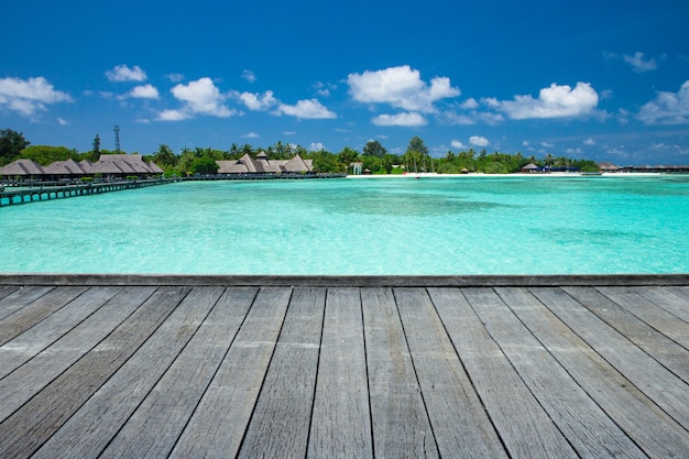 Mare alle Maldive. spiaggia tropicale alle Maldive con laguna blu