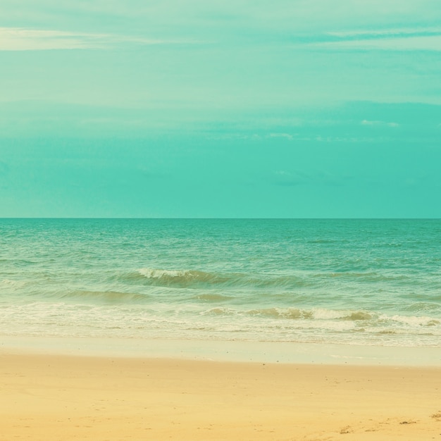 mare e spiaggia con tono d&#39;epoca.