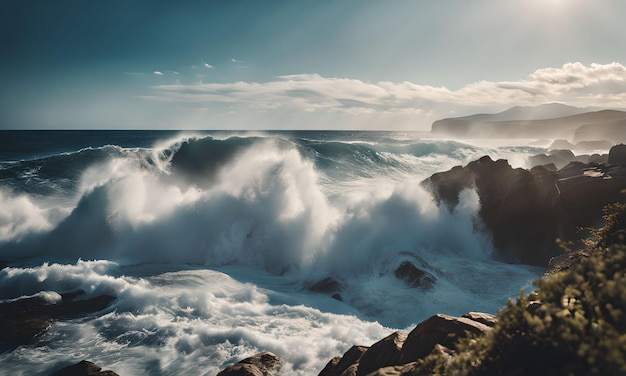 Mare selvaggio a mezzogiorno carta da parati