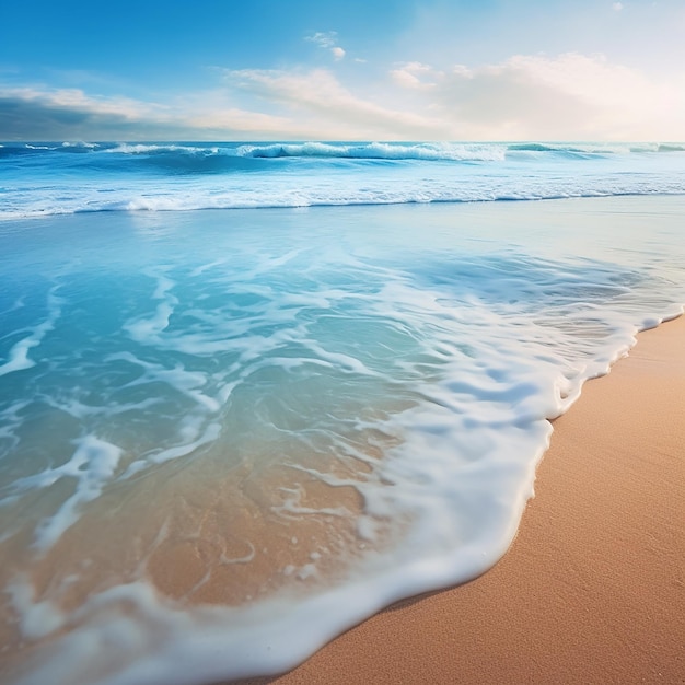 Mare sereno Bellissima spiaggia con sabbia soffice e acque blu