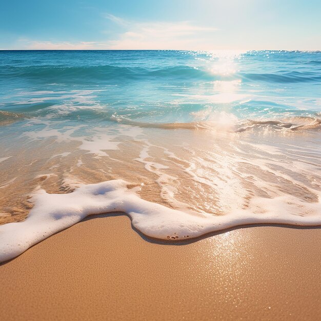 Mare sereno Bellissima spiaggia con sabbia soffice e acque blu