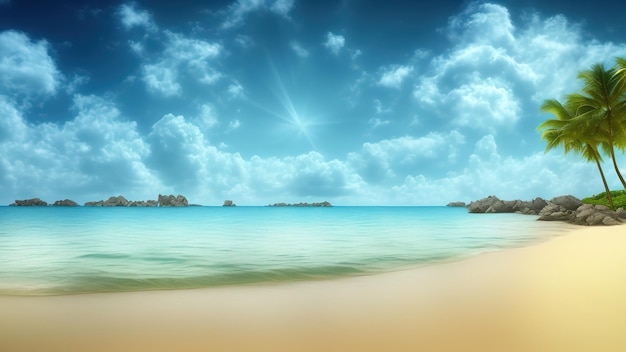 Mare spiaggia cielo blu sabbia sole luce diurna paesaggio relax