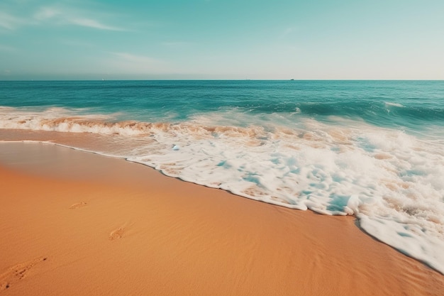 Mare vuoto e spiaggia sullo sfondo