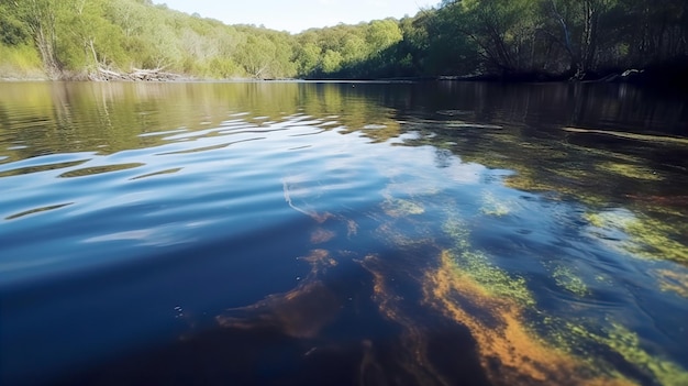 Marea nera sul fiume Inquinamento ambientale