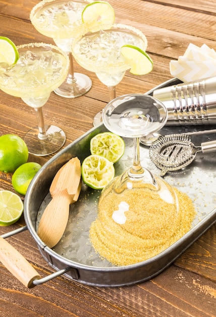 Margarita classici al lime con ghiaccio.