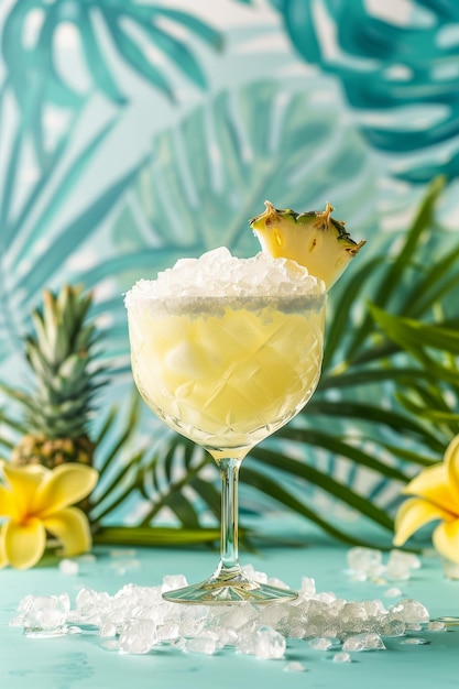 Margarita di ananas con guarnizione di ananas