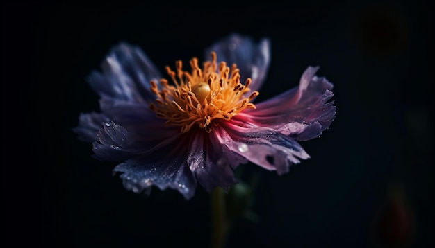 Margherita vibrante della gerbera nella bellezza della natura bagnata nella fragilità generata dall'intelligenza artificiale