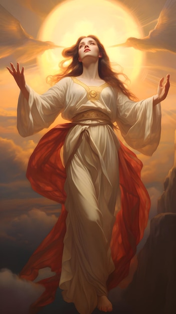 Maria Maddalena bellissimo disegno di sfondo dell'illustrazione Religione Gesù Cristo Amore IA generativa