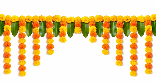 Marigold Flower rangoli Design per Diwali Festival, decorazione floreale del festival indiano