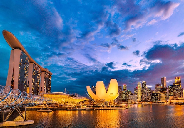 Marina Bay sabbie skyline della città di Singapore