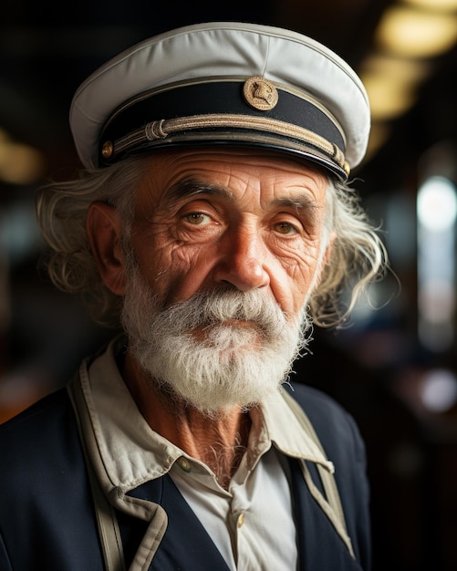 Marinare in camicia con un berretto nautico