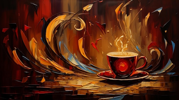 Mark kazav dipinti originali caffè tela pittura immagine arte generata dall'IA