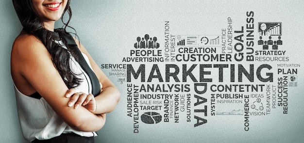 Marketing del concetto di business della tecnologia digitale uds