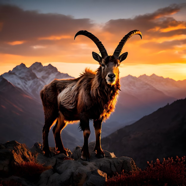 Markhor nelle montagne