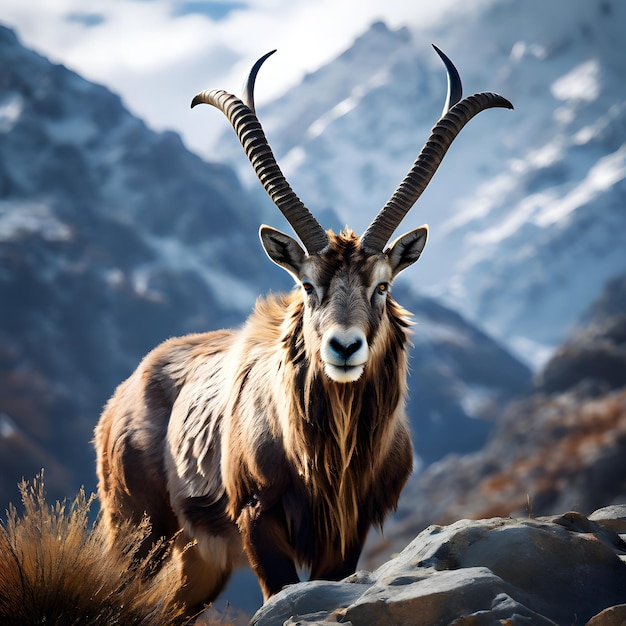 Markhor nelle montagne