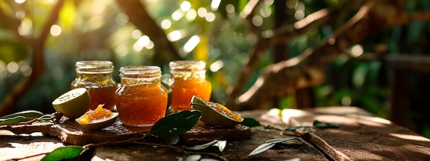 marmellata di feijoa in un barattolo Focalizzazione selettiva