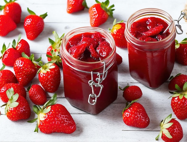 marmellata di fragole in barattolo