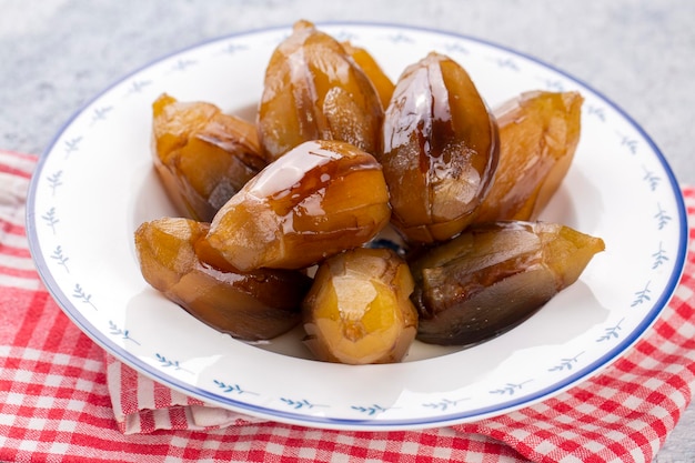 Marmellata di melanzane dolci tradizionali turche (nome turco; patlican receli)