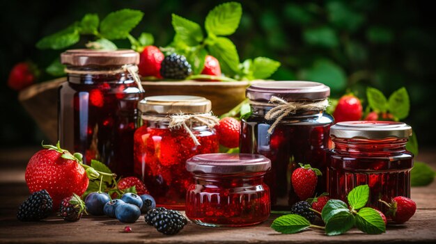 Marmellate casalinghe conservate naturalmente in barattoli di vetro