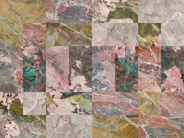 Marmi e pietre mescolati in un mosaico per uso digitale