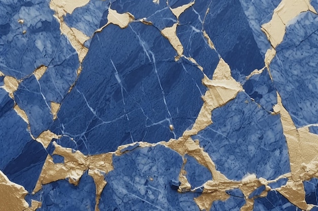 Marmo blu vernice di lusso sfondo astratto polvere d'oro