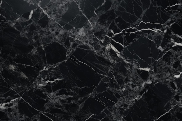 Marmo nero con venature bianche Sfondo texture marmo nero AI