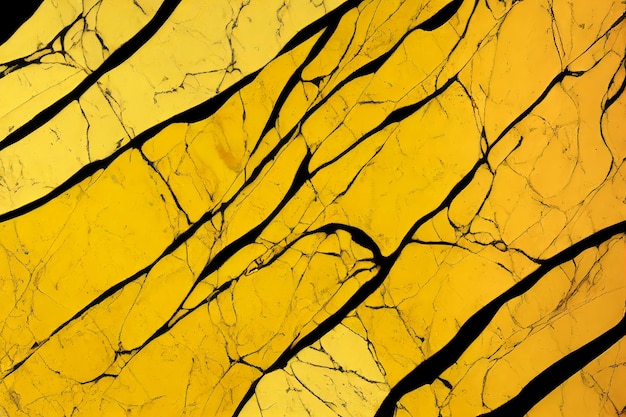 Marmo nero e giallo sfondo astratto vernice acrilica decorativa versando roccia marmo texture hor