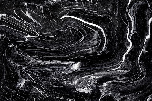Marmo nero inchiostro texture acrilico dipinto onde texture motivo di sfondo può essere utilizzato per carta da parati o piastrelle per pareti in pelle lussuose