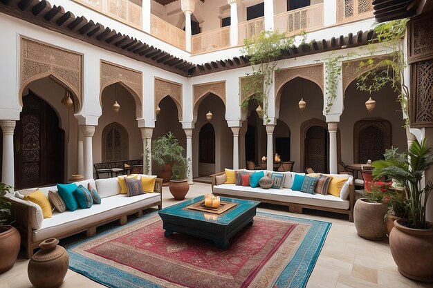 Marocchino Riad Courtyard Lounge Oasi esotica Escape