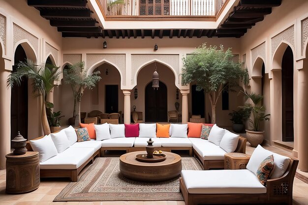 Marocchino Riad Courtyard Lounge Oasi esotica Escape