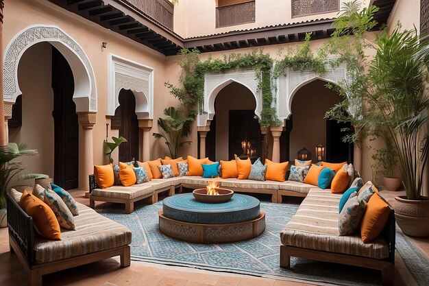 Marocchino Riad Courtyard Lounge Oasi esotica Escape