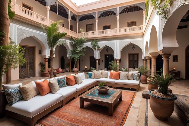 Marocchino Riad Courtyard Lounge Oasi esotica Escape