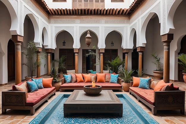 Marocchino Riad Courtyard Lounge Oasi esotica Escape