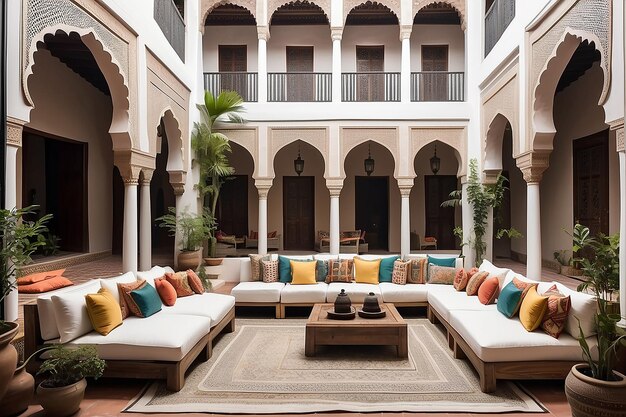 Marocchino Riad Courtyard Lounge Oasi esotica Escape