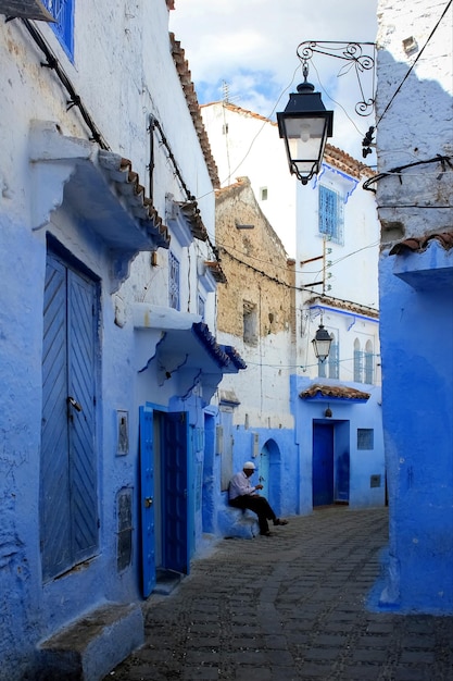 Marocco Chefchaouen via della città vecchia Medina