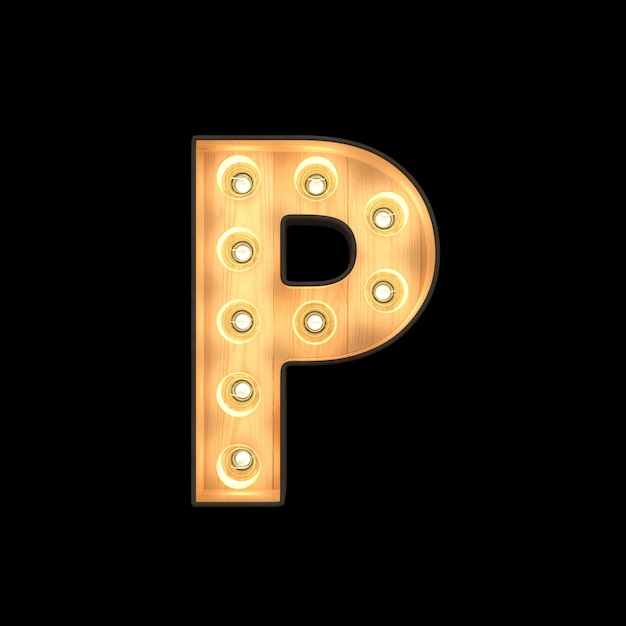 Marquee light Alphabet P