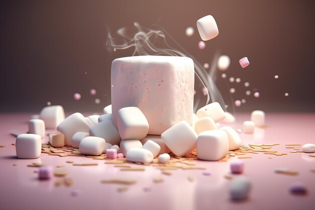 Marshmallow illustrazione creativa AI generato