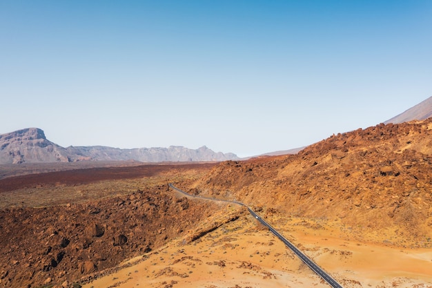 Marte, il paesaggio desertico del pianeta rosso. Parco Nazionale del Teide. Bella vista sul vulcano Teide. Cratere del deserto del vulcano Teide.Monte Teide a Tenerife. Tenerife, Isole Canarie