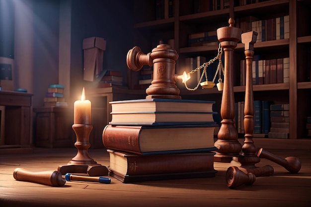 Martello della Corte e giudizio dei libri e concetto di legge