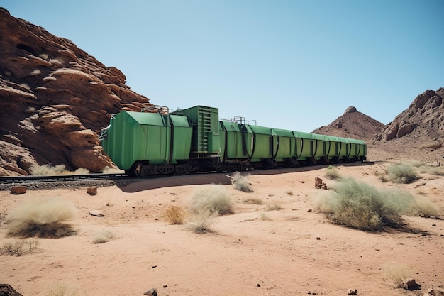 Martian Green Train trasporta la vita in nuovi mondi Una visione futuristica della colonizzazione IA generativa